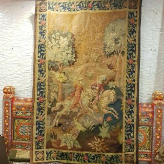 Vintage France Tapestry Wall Hanging Antique 19th Century ? Rare French art 4