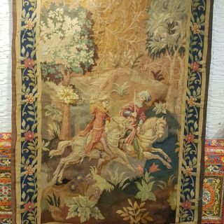 Vintage France Tapestry Wall Hanging Antique 19th Century ? Rare French art 6