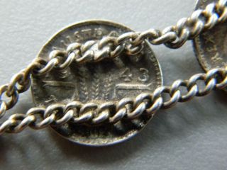 WW2 Milne Bay Papua Guinea Trench Art Coin Bracelet w/Native Stone 2