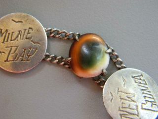 WW2 Milne Bay Papua Guinea Trench Art Coin Bracelet w/Native Stone 3