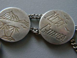 WW2 Milne Bay Papua Guinea Trench Art Coin Bracelet w/Native Stone 4