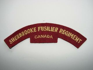 Canada Ww2 Cloth Shoulder Title The Sherbrooke Fusiliers Regiment