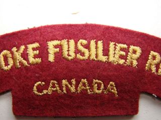 Canada WW2 Cloth Shoulder Title The Sherbrooke Fusiliers Regiment 2