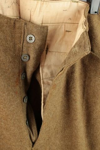 Vtg Men ' s 1910s WWI US Army Wool Breeches 32x26.  5 WW1 Jodhpurs Pants 7078 4