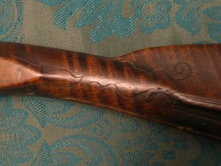 Carved Golden Age Pennsylvania Rifle Stock Needs Restoration