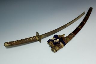 Japan Antique edo child TACHI koshirae sword tsuba yoroi samurai katana gold 武将 10