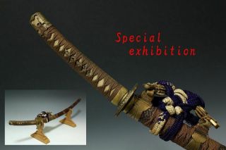 Japan Antique Edo Child Tachi Koshirae Sword Tsuba Yoroi Samurai Katana Gold 武将