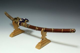 Japan Antique edo child TACHI koshirae sword tsuba yoroi samurai katana gold 武将 3