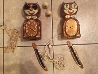 2 - Vintage Cooper Electric Kit Kat Klock Cat Clock For Rebuild Repair Parts D8