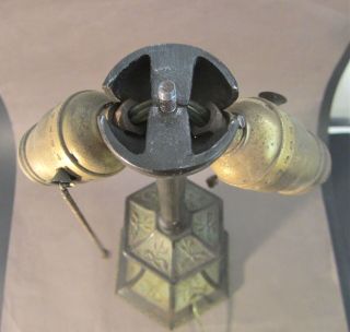 ALADDIN Art Deco Victorian Cast Iron Lamp Base Reverse Painted Glass NO SHADE 9