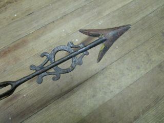 Antique Lightning Rod Farm Weathervane Ruby Flash Pointer Cast Iron Arrow Star 3