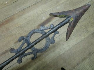 Antique Lightning Rod Farm Weathervane Ruby Flash Pointer Cast Iron Arrow Star 4