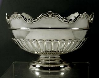 English Sterling Punch Bowl 1904 Montieth Form - No Mono