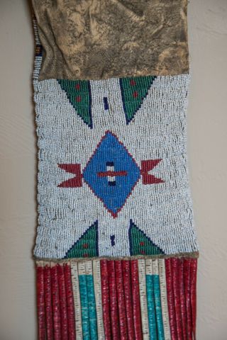 LAKOTA BEADED QUILLED HIDE PIPE BAG 19TH CENTURY SIOUX INDIAN NATIVE AMERICAN 10