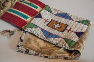Lakota Beaded Quilled Hide Pipe Bag 19th Century Sioux Indian Native American