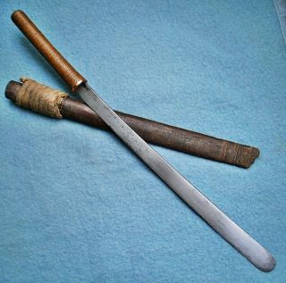 Antique 19thc Burmese Spatula Tip Dha Sword Dao Thai Knife Dagger Asian Machete