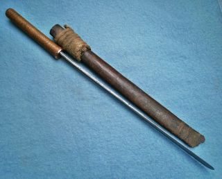 antique 19thc Burmese spatula tip dha sword dao Thai knife dagger Asian machete 5