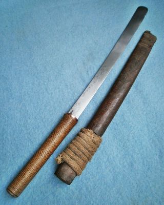 antique 19thc Burmese spatula tip dha sword dao Thai knife dagger Asian machete 6