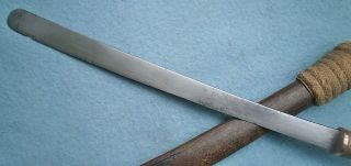 antique 19thc Burmese spatula tip dha sword dao Thai knife dagger Asian machete 8