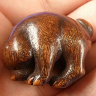 ANTIQUE JAPANESE CARVED WOODEN DOG NETSUKE 11