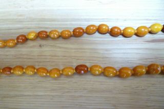 ANTIQUE BALTIC BUTTERSCOTCH EGG YOLK AMBER BEADS NECKLACE 38 GRAMS CHINESE 10