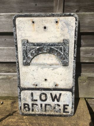 Vintage Cast Aluminium Road Sign With Reflector Beads Royal Label Factory.