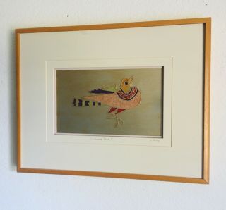 Vintage Mid Century Modern Listed Artist Harris Strong " Embossed Bird "