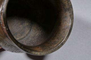 Antique Chinese bronze ZHI vessel with long inscription,  Song or Ming dynasty 4