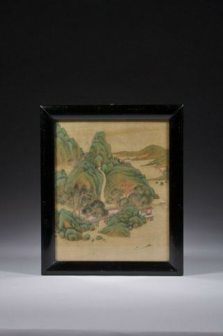 Antique Chinese Landscape Painting On Silk,  Ming Dynasty.