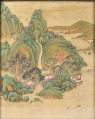 Antique Chinese landscape painting on silk,  Ming dynasty. 2
