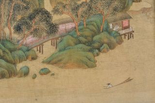 Antique Chinese landscape painting on silk,  Ming dynasty. 4