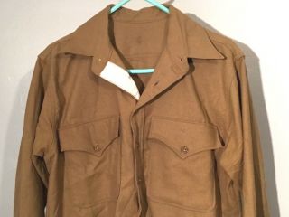 Mens Vintage WWII US Army Brown Shirt 1943 100 Wool 2