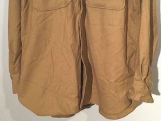 Mens Vintage WWII US Army Brown Shirt 1943 100 Wool 3