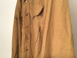 Mens Vintage WWII US Army Brown Shirt 1943 100 Wool 4