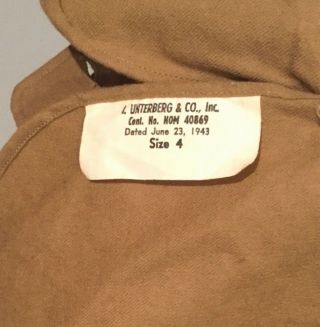 Mens Vintage WWII US Army Brown Shirt 1943 100 Wool 6