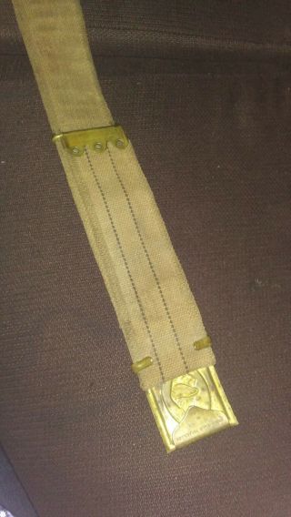 VINTAGE 1881 ANSON MILLS WEB BELT & DOG HEAD BUCKLE CARTRIDGE BELT GREAT SHAPE 11