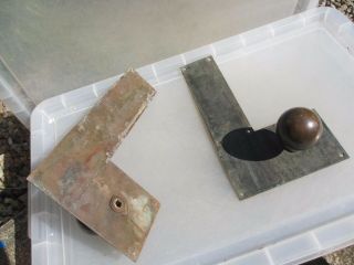 Antique Bronze Door knobs Handles Finger Push Plates Vintage Old Victorian 7