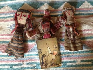 Rare Pre Columbian Cloth Birthing Dolls,  Peruvian Chancay Culture Peru Inca