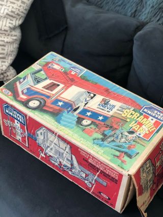 Vintage 1973 Ideal Evel Knievel Scramble Van - With Parts,  Accessories,  & Box