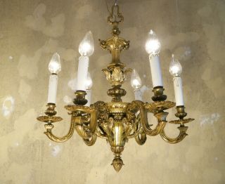 Solid Antique Mazarin 6 Light French Chandelier Vintage Lamp Home Decor Spain