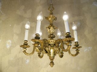 SOLID ANTIQUE MAZARIN 6 LIGHT FRENCH CHANDELIER VINTAGE LAMP HOME DECOR SPAIN 2