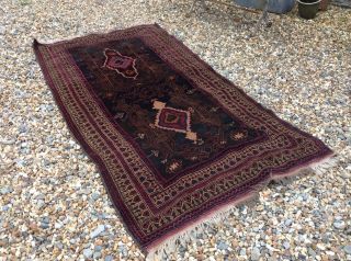 Large 8 X 4 Foot Wool Rug Kalim Baluch Antique Rug Period Home Hand Made