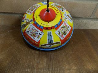 Tri - ang Alice In Wonderland Spinning Top Tin Toy c1950 3