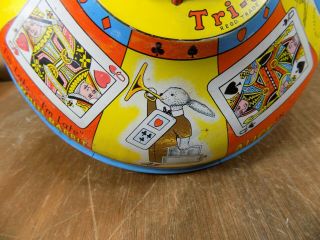 Tri - ang Alice In Wonderland Spinning Top Tin Toy c1950 9