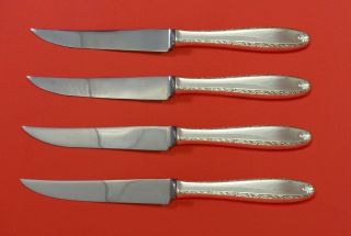 Southern Charm By Alvin Sterling Silver Steak Knife Set 4pc Hhws Custom 8 1/2 "