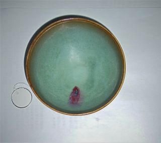 A Rare Song Dynasty Junyao Sky - Blue Glazed Bowl with a Rosy Splash 4