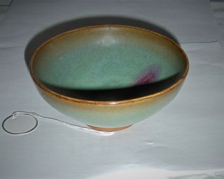 A Rare Song Dynasty Junyao Sky - Blue Glazed Bowl with a Rosy Splash 7