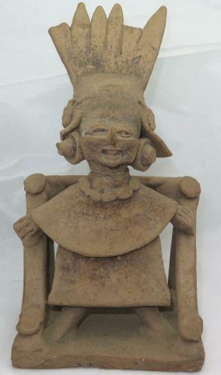 Pre Columbian Veracruz Remojadas Smiling Restrained Figure Ca 500 - 700 Ad