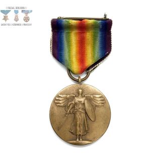 Wwi U.  S.  Victory Medal Scarce Ring Top Full Wrap Brooch World War 1