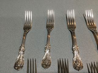 12 Reed & Barton Francis I Sterling Silver Forks 7 3/4 